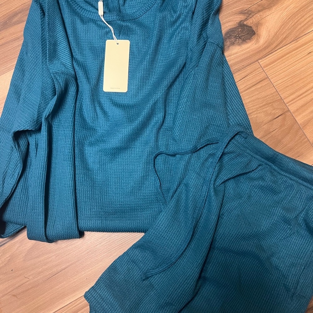 Teal Long Sleeve Top and shorts pj  Set